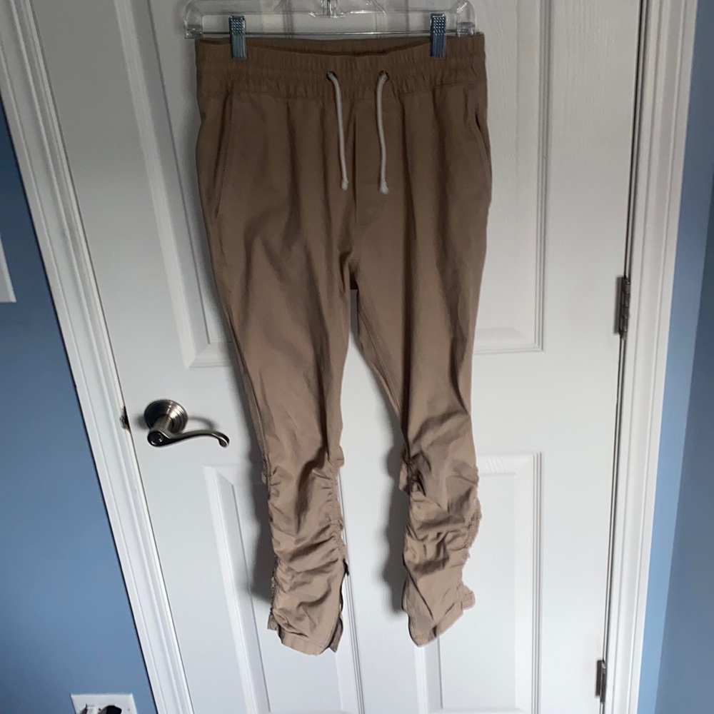 Twill Khaki Joggers w/ Zipper